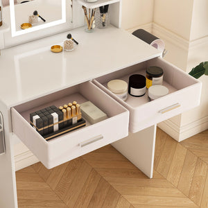 HomeRoots 43" White Wood Lighted Two Drawer Dresser - Elegant Storage Solution with Ambient Illumination & Style 714263