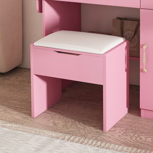 HomeRoots 24" Pink Wood Lighted Two Drawer Dresser - Modern Design with Integrated Lighting & Mirror for Storage 714265