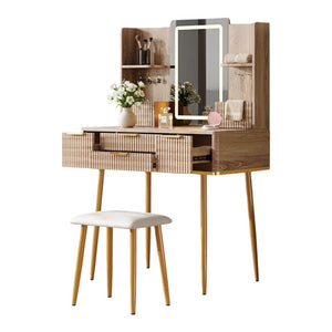 HomeRoots 59" White Wood Lighted Three Drawer Dresser - Modern, Functional Storage with Built-In Lighting & Style 714269