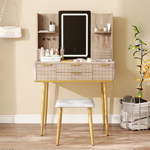 HomeRoots 59" White Wood Lighted Three Drawer Dresser - Modern, Functional Storage with Built-In Lighting & Style 714269