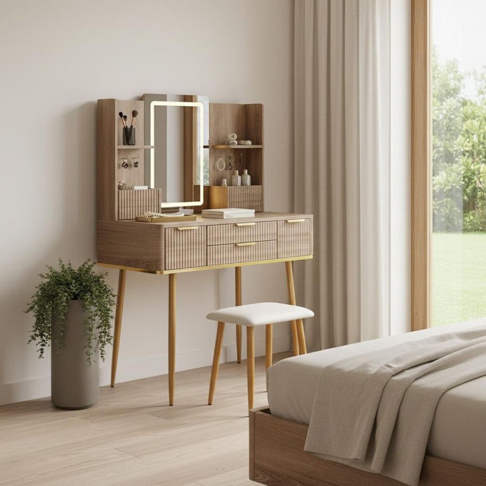 HomeRoots 59" White Wood Lighted Three Drawer Dresser - Modern, Functional Storage with Built-In Lighting & Style 714269
