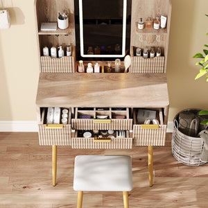 HomeRoots 59" White Wood Lighted Three Drawer Dresser - Modern, Functional Storage with Built-In Lighting & Style 714269