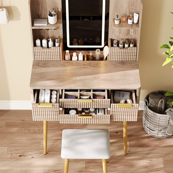HomeRoots 59" White Wood Lighted Three Drawer Dresser - Modern, Functional Storage with Built-In Lighting & Style 714269