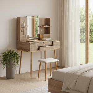 HomeRoots 59" White Wood Lighted Three Drawer Dresser - Modern, Functional Storage with Built-In Lighting & Style 714269