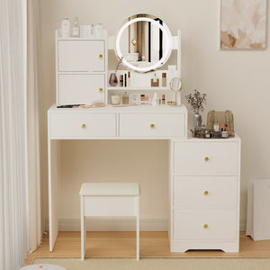 HomeRoots 43" Stylish White Four Drawer Dresser - Modern Storage Solution for Bedroom & Versatile Decor Needs 714272