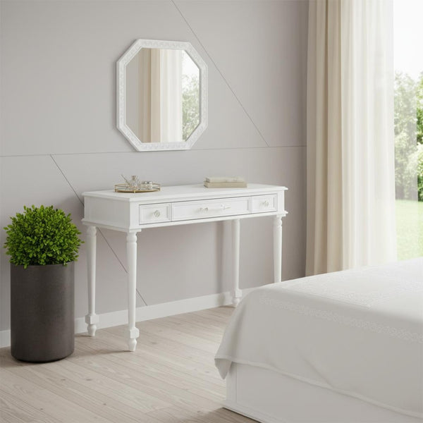 HomeRoots 32" Modern White Wood Lighted Two-Drawer Dresser for Stylish Storage and Grooming in Any Space 714277