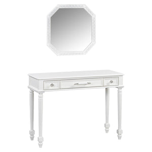 HomeRoots 32" Modern White Wood Lighted Two-Drawer Dresser for Stylish Storage and Grooming in Any Space 714277