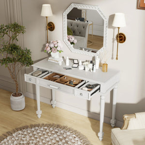 HomeRoots 32" Modern White Wood Lighted Two-Drawer Dresser for Stylish Storage and Grooming in Any Space 714277