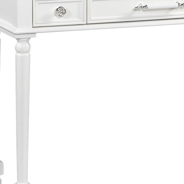 HomeRoots 32" Modern White Wood Lighted Two-Drawer Dresser for Stylish Storage and Grooming in Any Space 714277