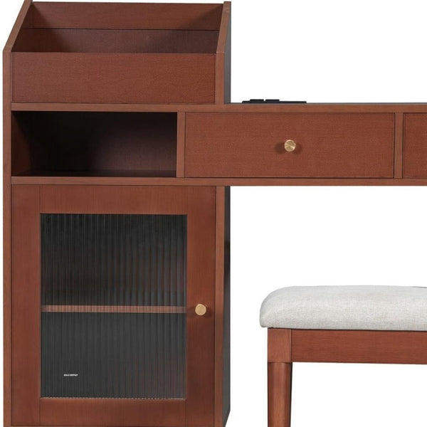 HomeRoots 35" White Wood Lighted Two Drawer Dresser - Stylish Compact Storage for Modern Bedroom Elegance 714280