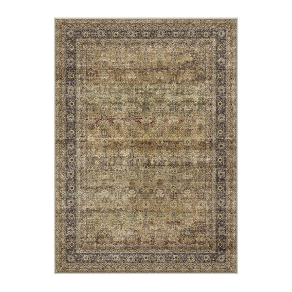 HomeRoots 8' Floral Medallion Area Rug in Brown, Beige, and Green - Washable, Durable, and Non-Slip Design 8' X 10' 714287