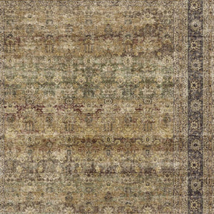 HomeRoots 8' Floral Medallion Area Rug in Brown, Beige, and Green - Washable, Durable, and Non-Slip Design 8' X 10' 714287