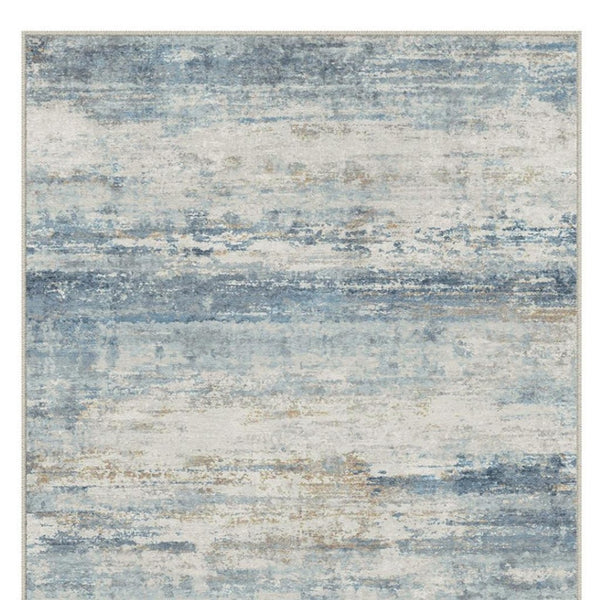 HomeRoots 6' Blue, Red, and Gray Abstract Area Rug – Durable, Washable, and Stylish for Any Room Decor 8' X 10' 714292