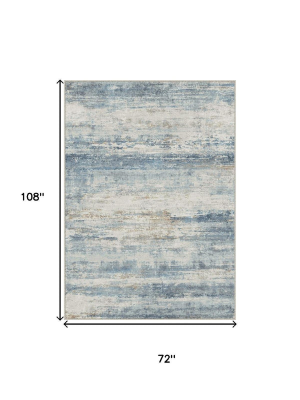 HomeRoots 6' Blue, Red, and Gray Abstract Area Rug – Durable, Washable, and Stylish for Any Room Decor 8' X 10' 714292