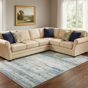 HomeRoots 6' Blue, Red, and Gray Abstract Area Rug – Durable, Washable, and Stylish for Any Room Decor 8' X 10' 714292
