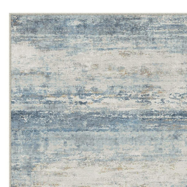 HomeRoots 6' Blue, Red, and Gray Abstract Area Rug – Durable, Washable, and Stylish for Any Room Decor 9' X 12' 714293