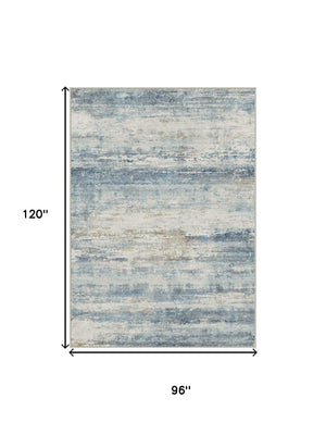 HomeRoots 6' Blue, Red, and Gray Abstract Area Rug – Durable, Washable, and Stylish for Any Room Decor 9' X 12' 714293
