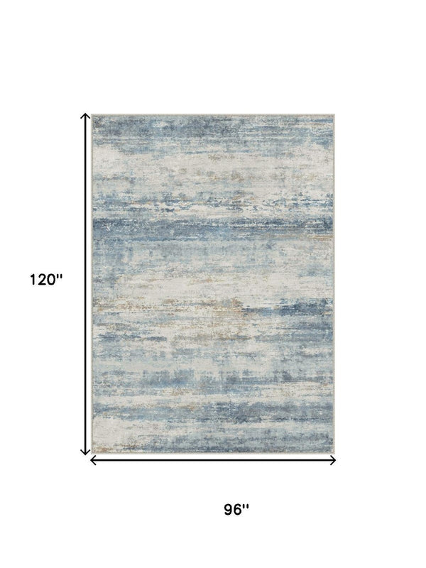 HomeRoots 6' Blue, Red, and Gray Abstract Area Rug – Durable, Washable, and Stylish for Any Room Decor 9' X 12' 714293