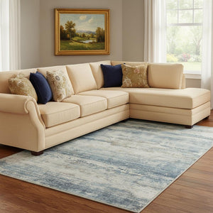 HomeRoots 6' Blue, Red, and Gray Abstract Area Rug – Durable, Washable, and Stylish for Any Room Decor 9' X 12' 714293