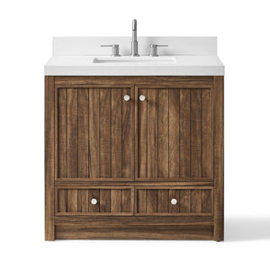 HomeRoots 60" Elegant White Wood Double Bathroom Vanity with Quartz Countertop for Modern Serenity & Storage 714296