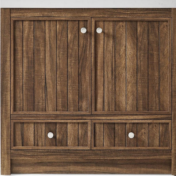 HomeRoots 60" Elegant White Wood Double Bathroom Vanity with Quartz Countertop for Modern Serenity & Storage 714296