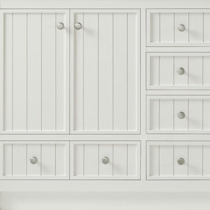 HomeRoots 60" Natural Wood Double Bathroom Vanity with Elegant White Quartz Top & Ample Storage Solutions 714297