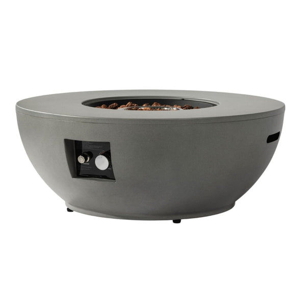 HomeRoots 65000 BTU 52" Antiqued White Propane Fire Pit Table with Cover – Perfect for Outdoor Gatherings! 714299
