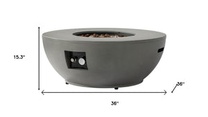 HomeRoots 65000 BTU 52" Antiqued White Propane Fire Pit Table with Cover – Perfect for Outdoor Gatherings! 714299