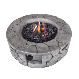 HomeRoots 50000 BTU 42" Black Steel Propane Fire Pit Table - Perfect for Outdoor Gatherings & Cozy Evenings! 714301