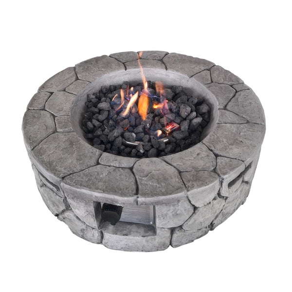 HomeRoots 50000 BTU 42" Black Steel Propane Fire Pit Table - Perfect for Outdoor Gatherings & Cozy Evenings! 714301