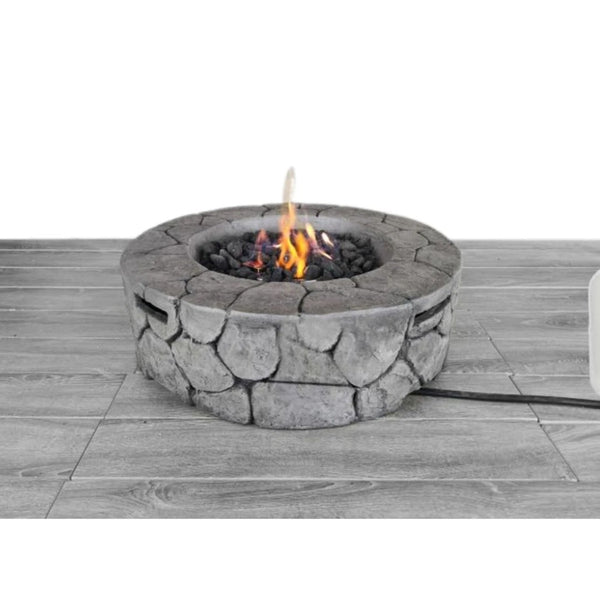 HomeRoots 50000 BTU 42" Black Steel Propane Fire Pit Table - Perfect for Outdoor Gatherings & Cozy Evenings! 714301