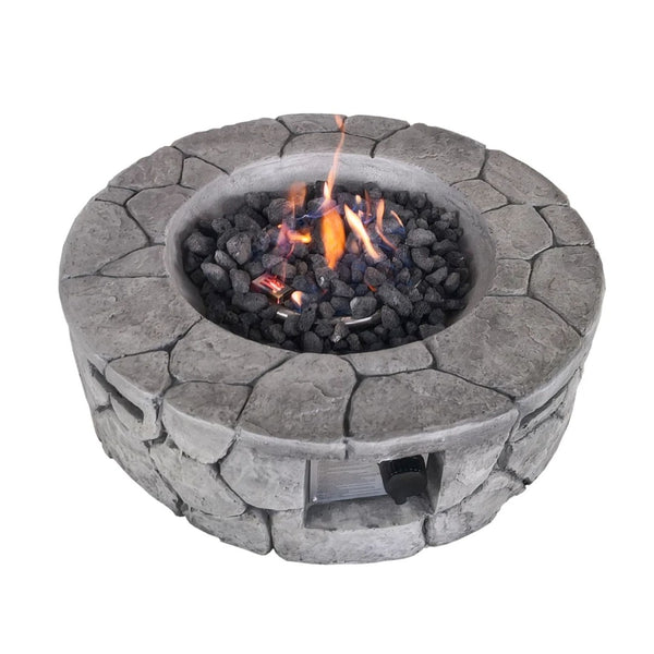 HomeRoots 50000 BTU 42" Black Steel Propane Fire Pit Table - Perfect for Outdoor Gatherings & Cozy Evenings! 714301
