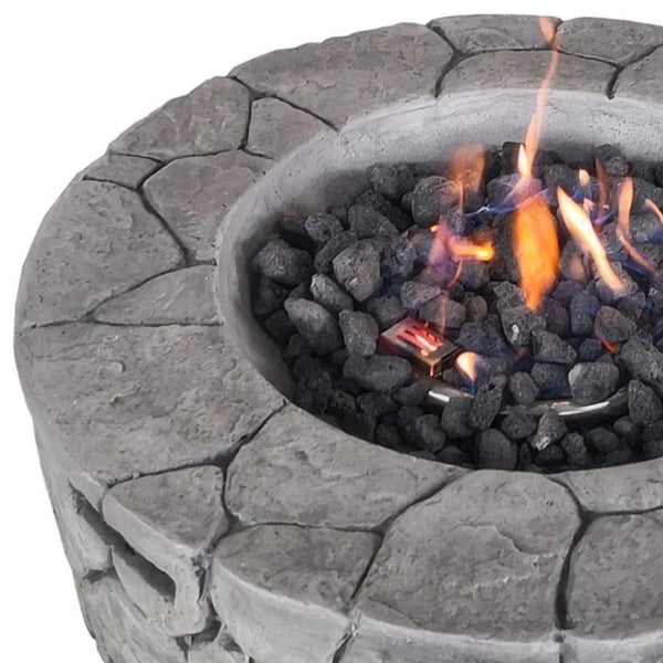 HomeRoots 50000 BTU 42" Black Steel Propane Fire Pit Table - Perfect for Outdoor Gatherings & Cozy Evenings! 714301