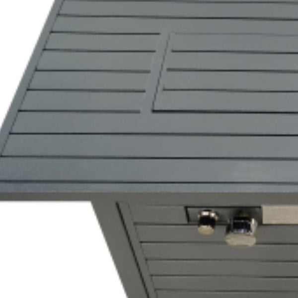 HomeRoots 50000 BTU Propane Rectangular Fire Pit Table - Durable Aluminum, Adjustable Flame & Cover Included 714302