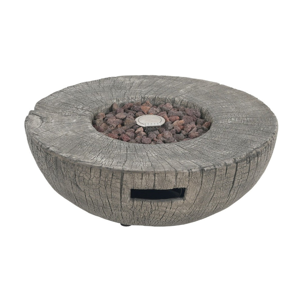 HomeRoots 40000 BTU 28" Gray Steel Propane Round Fire Pit Table - Stylish, High-Heat, Easy-Clean Outdoor Centerpiece 714304