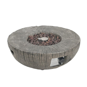 HomeRoots 40000 BTU 28" Gray Steel Propane Round Fire Pit Table - Stylish, High-Heat, Easy-Clean Outdoor Centerpiece 714304