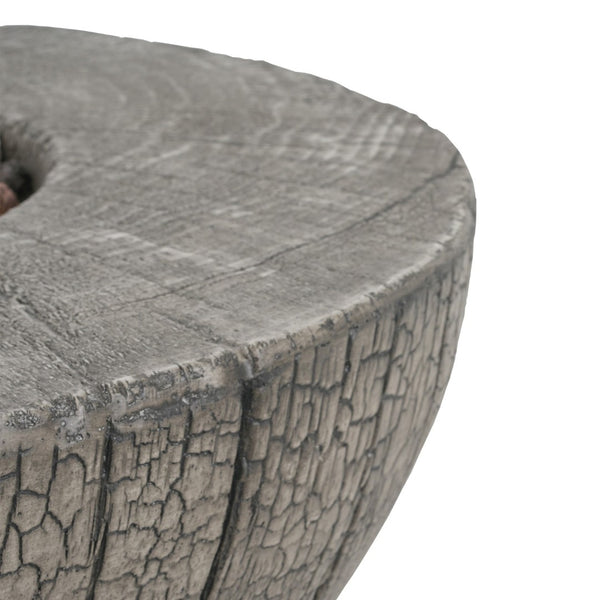 HomeRoots 40000 BTU 28" Gray Steel Propane Round Fire Pit Table - Stylish, High-Heat, Easy-Clean Outdoor Centerpiece 714304