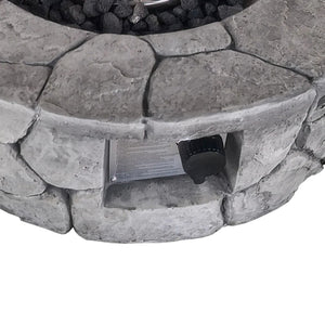 HomeRoots 50000 BTU Gray Steel Propane Fire Pit Table - Stylish, Durable, Weather-Proof for Outdoor Comfort 714305