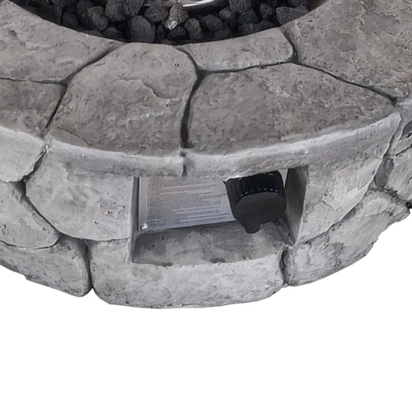 HomeRoots 50000 BTU Gray Steel Propane Fire Pit Table - Stylish, Durable, Weather-Proof for Outdoor Comfort 714305