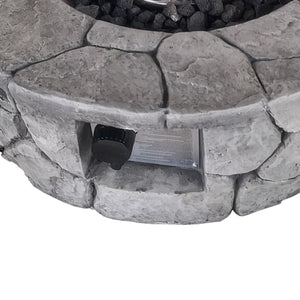 HomeRoots 50000 BTU Gray Steel Propane Fire Pit Table - Stylish, Durable, Weather-Proof for Outdoor Comfort 714305