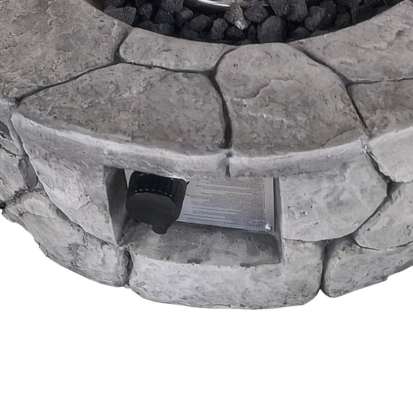 HomeRoots 50000 BTU Gray Steel Propane Fire Pit Table - Stylish, Durable, Weather-Proof for Outdoor Comfort 714305