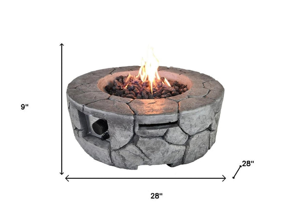 HomeRoots 50000 BTU Gray Steel Propane Fire Pit Table - Stylish, Durable, Weather-Proof for Outdoor Comfort 714305