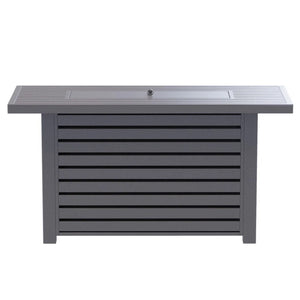 HomeRoots 50000 BTU Rectangular Gray Steel Propane Fire Pit Table - Stylish, Durable, and Perfect for Outdoor Gatherings 714306