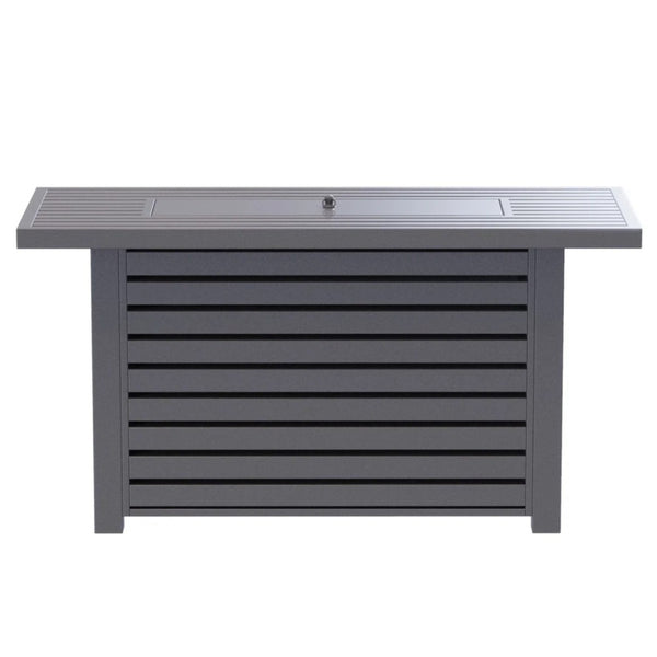 HomeRoots 50000 BTU Rectangular Gray Steel Propane Fire Pit Table - Stylish, Durable, and Perfect for Outdoor Gatherings 714306