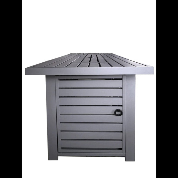 HomeRoots 50000 BTU Rectangular Gray Steel Propane Fire Pit Table - Stylish, Durable, and Perfect for Outdoor Gatherings 714306