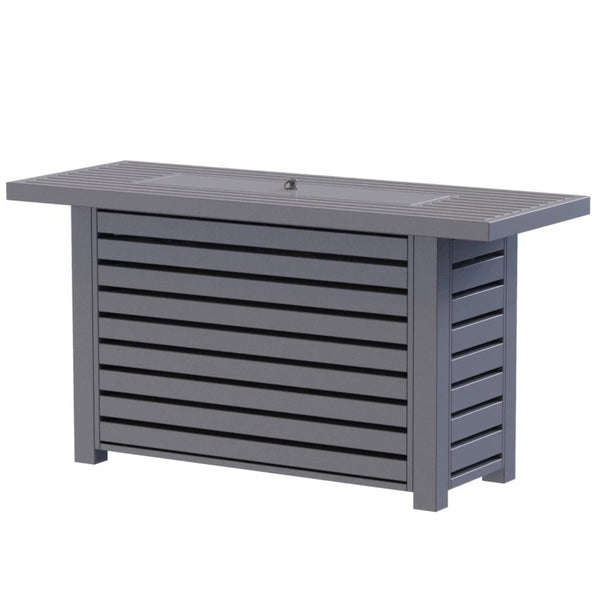 HomeRoots 50000 BTU Rectangular Gray Steel Propane Fire Pit Table - Stylish, Durable, and Perfect for Outdoor Gatherings 714306