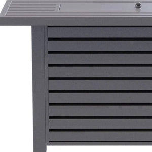 HomeRoots 50000 BTU Rectangular Gray Steel Propane Fire Pit Table - Stylish, Durable, and Perfect for Outdoor Gatherings 714306