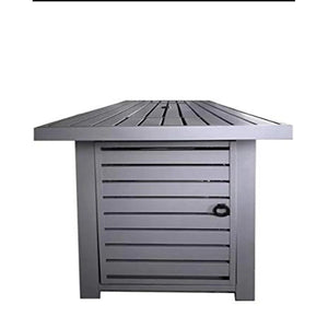 HomeRoots 40000 BTU Gray Steel Propane Fire Pit Table - Adjustable Flame, Durable, Modern Design & Cover 714307