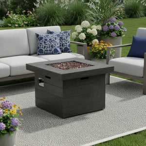 HomeRoots 40000 BTU Black Steel Propane Fire Pit Table - 42” Outdoor Heater with Cover for Cozy Gatherings 714308