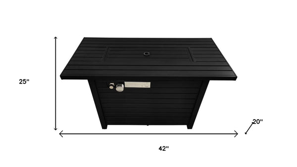 HomeRoots 50000 BTU 42" Gray Steel Propane Fire Pit Table - Stylish Design for Year-Round Outdoor Gatherings 714311